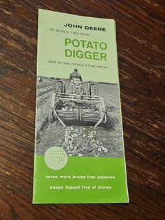 Vintage 1960 John Deere Tractor Drive Potato Digger Brochure Two Row 30 Series