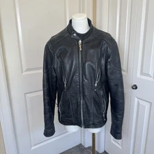 Wilson’s Open Road Men’s Leather Moto Jacket With Removable Lining Medium