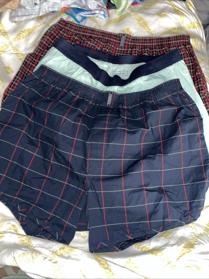 2 calzoncillos boxer Jockey 1 Club Room para hombre mezcla de algodón nuevos talla M a cuadros 1 lisos Foto 2 de 4