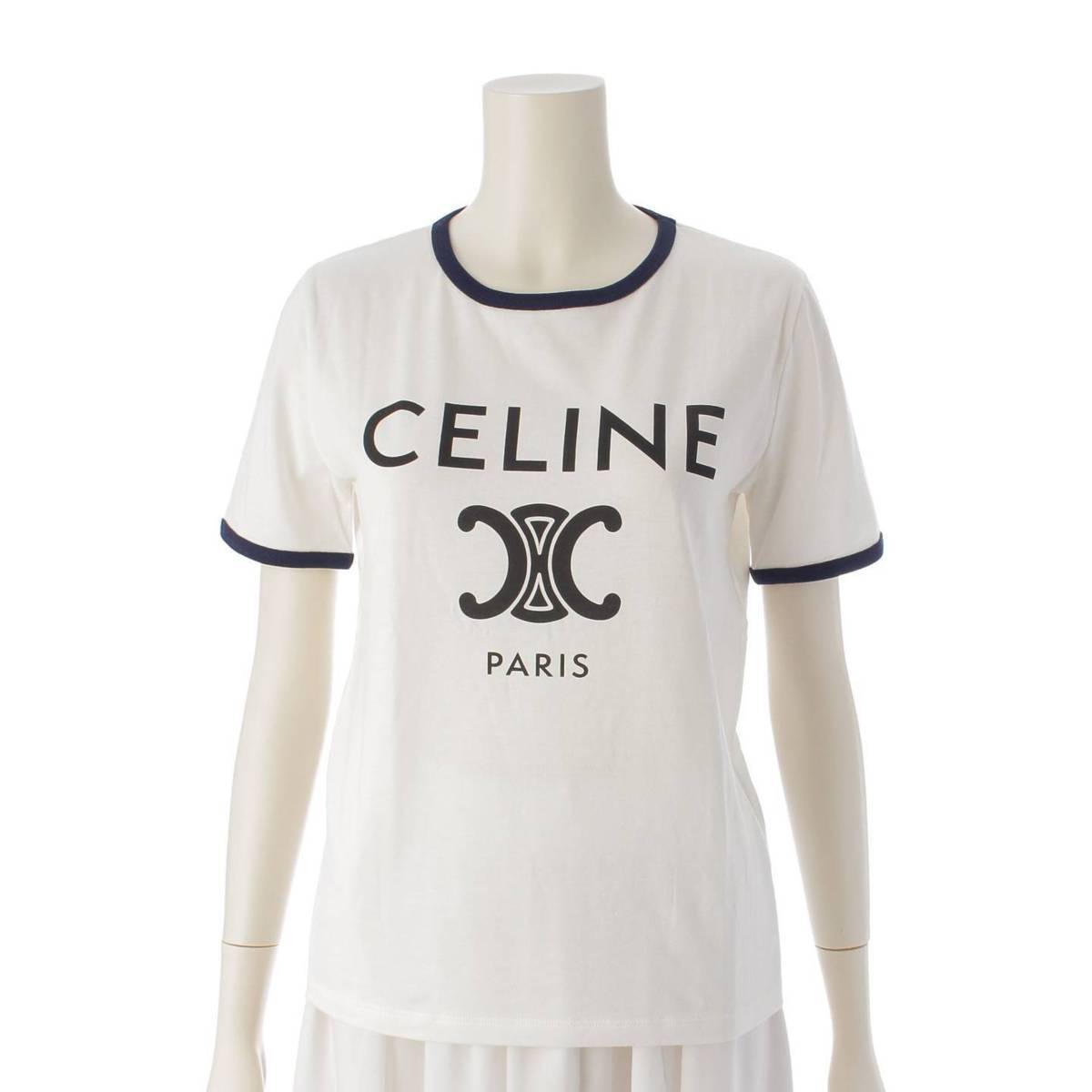 CELINE ホワイト Tシャツ XS CELINE セリーヌ Tシャツ 2X94M671Q.01MA レディース 半袖
