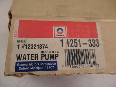 #ad GMC Chev Pont Car Truck V6 AC Delco 251 333 Water Pump GM 12321374 $40.00