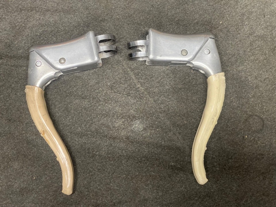 Vintage Mafac Brake Levers NO Hoods Made in France White Lever Covers