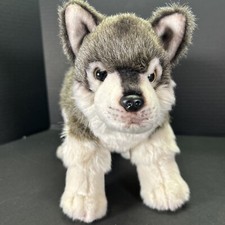 Bearington Collection Gray White Husky Dog Plush Stuffed Animal 14 X 9 Life Like