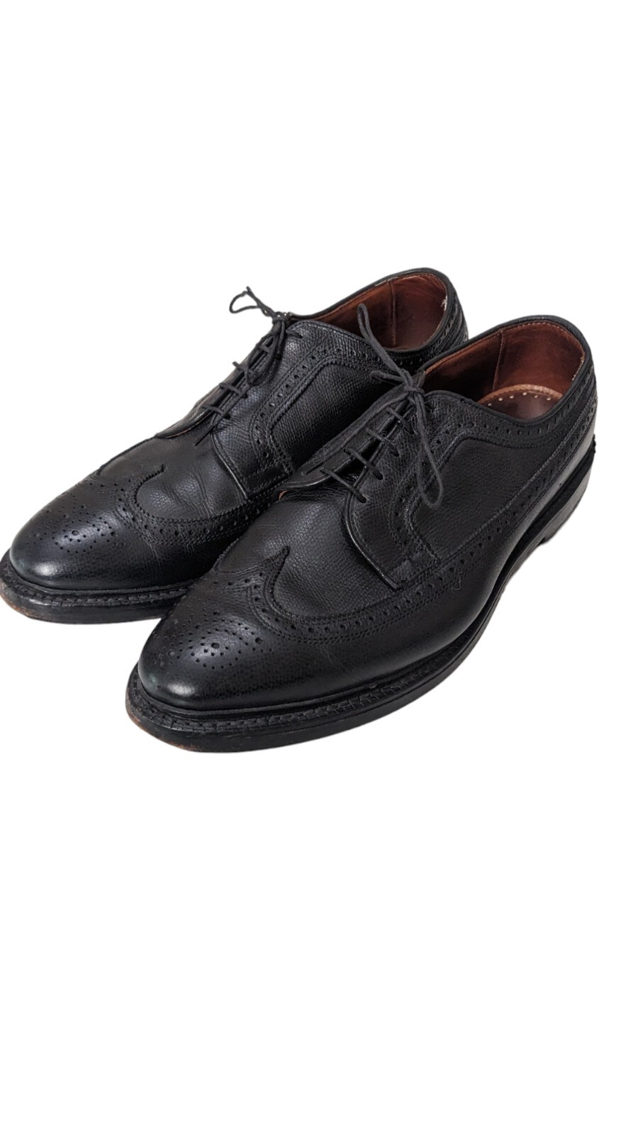SAOLA Brooks Brothers Brogue Derby da uomo in pelle grana ciottoli nero taglia 12