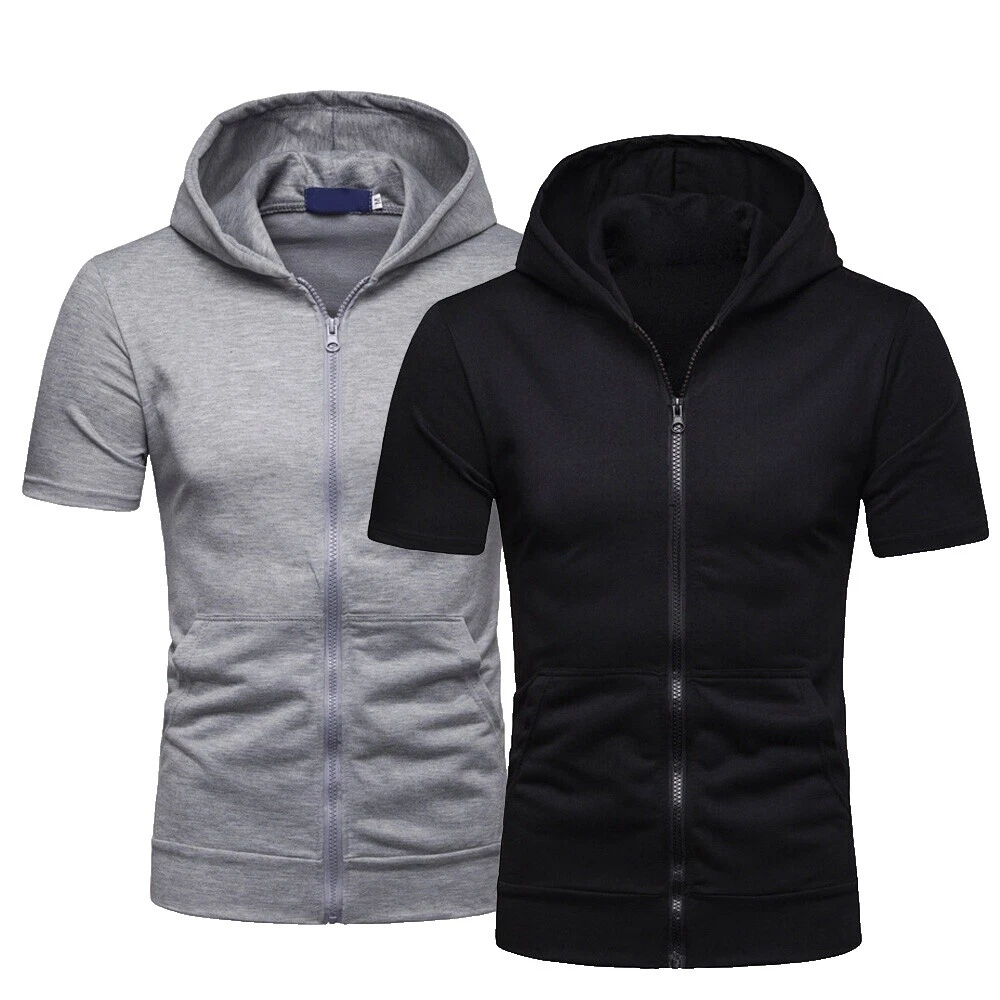 Short Sleeve Multicolor Hoodies & Sweatshirts for Men