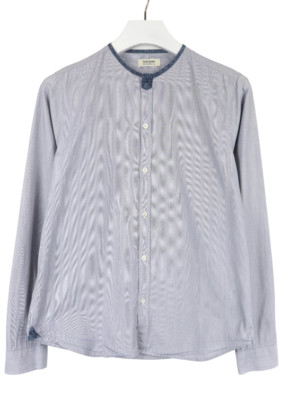 ACNE JEANS Saboteur Shirt Women's EU 46 Round Neck Button Up Pinstripe