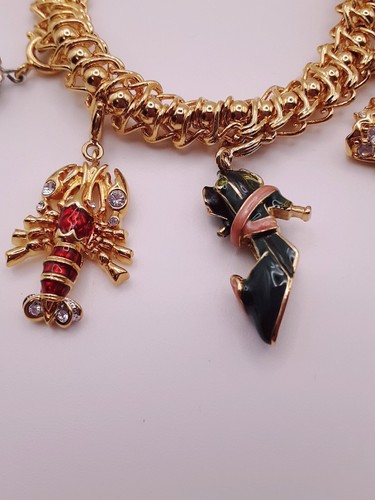 Pulsera vintage firmada Nolan Miller Charm. 8 dijes 7" con caja original - Imagen 5 de 24