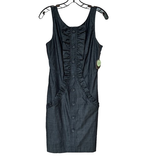 Anthropologie x Pilcro sleeveless halter denim midi dress Sz Large Ret $168  | eBay