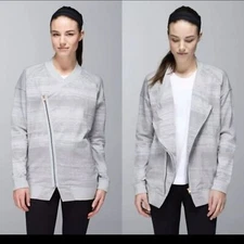 Lululemon Mula Asymmetrical Bundle Wrap Moto Jacket Zip Up Sweatshirt - Size M