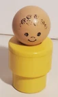 VINTAGE FISHER PRICE LITTLE PEOPLE 1974 LARGE YELLOW PLASTIC BOY FIGURE TOY 3.5"