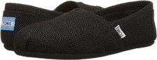 TOMS 001004B11 Classic Black Burlap Women's Canvas Espadrilles Shoes US 6.5