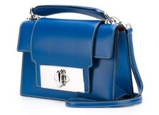 Marc Jacobs Soft Calf Mischief Bag Ocean Blue Handbag Turnlock Purse $1650