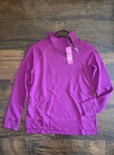 Lilly Pulitzer XS Solid MULBERRY PLAYA BONITA PULLOVER Zipper Collar Sweater NWT