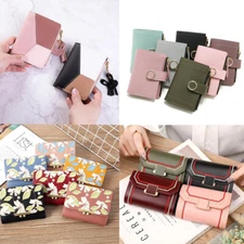 Women Short Leather Wallet Coin Card Holder Small Ladies Purse Bifold Mini Bag