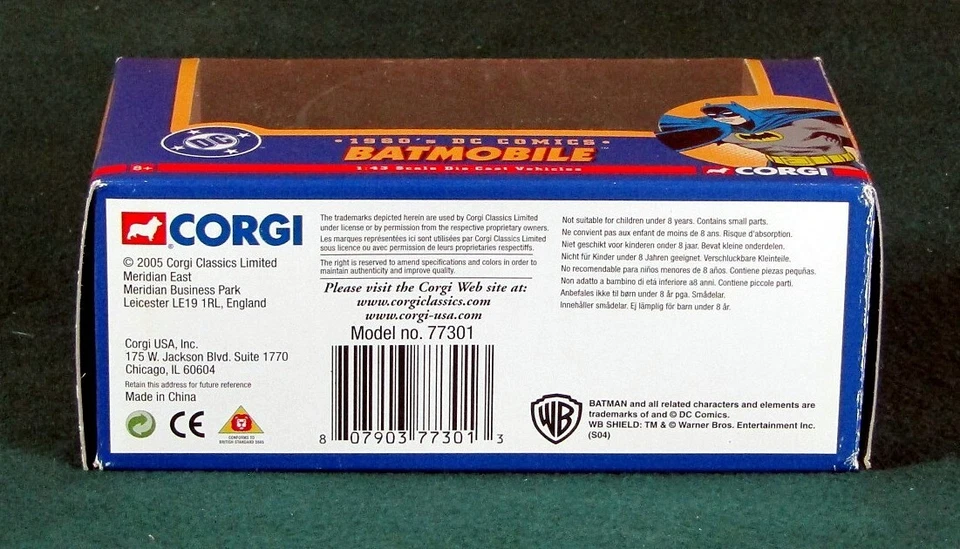 77301 CORGI 1960'S DC COMICS BATMAN BATMOBILE 1:43 SCALE DIE-CAST VEHICLE EXMT - Image 4 of 4