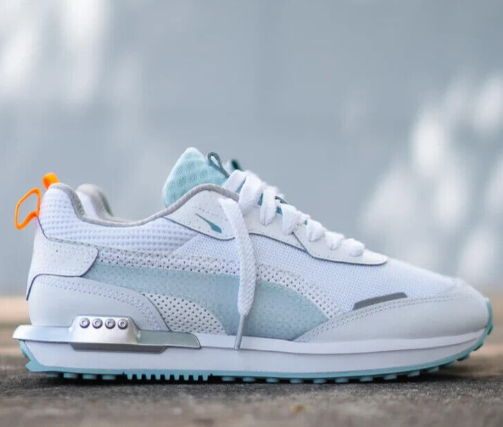 NUEVO Puma City Rider PPE 385488 01 Blanco Violeta Azul Tenis Zapatos Para Hombre EE. UU. 10