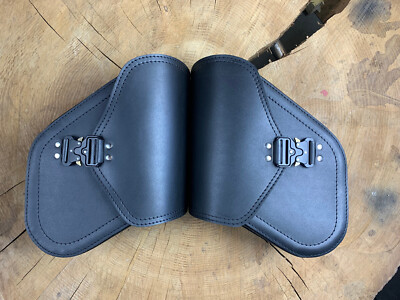 ORLETANOS Leder Seitentaschen Set Adonis Schwarz Für Harley Davidson Dyna & Sportster
