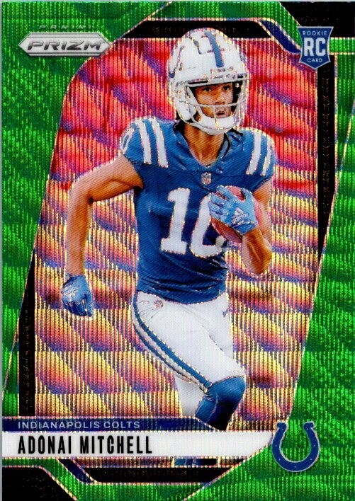 Adonai Mitchell 2024 Prizm Green Wave Rookie Card #303 - Colts