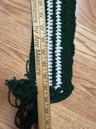 Sciarpa verde AQUILE UNISEX UOMO uncinetto maglia fatta a mano FRANGE bianco scaldacollo - Foto 8 di 8