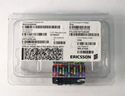 Ericsson FTLX RDH102406/48 R1A CPRI & 10GbE 194.8 THz M18 I-Temp SFP+ CRTUAFELAA