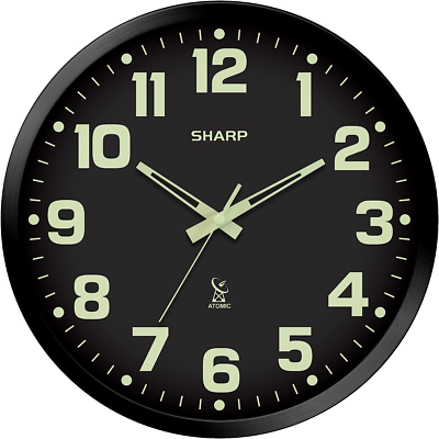 Sharp Glow in the Dark Atomic Analog Wall Clock - 12 Clock