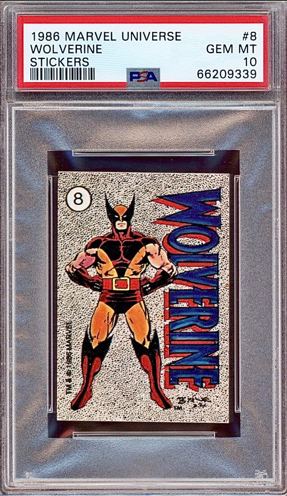1986 Marvel Universe Stickers #8 Wolverine PSA 10 🌟 VHTF🔥 RARE 🔥