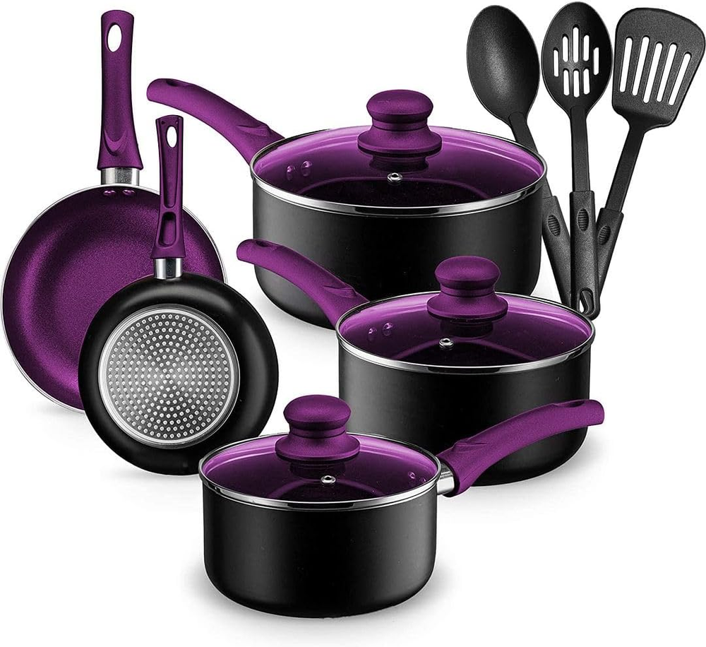 Nonstick Pots and Pans Set Kitchen Cookware Sets Aluminum Cooking Essentials 11p