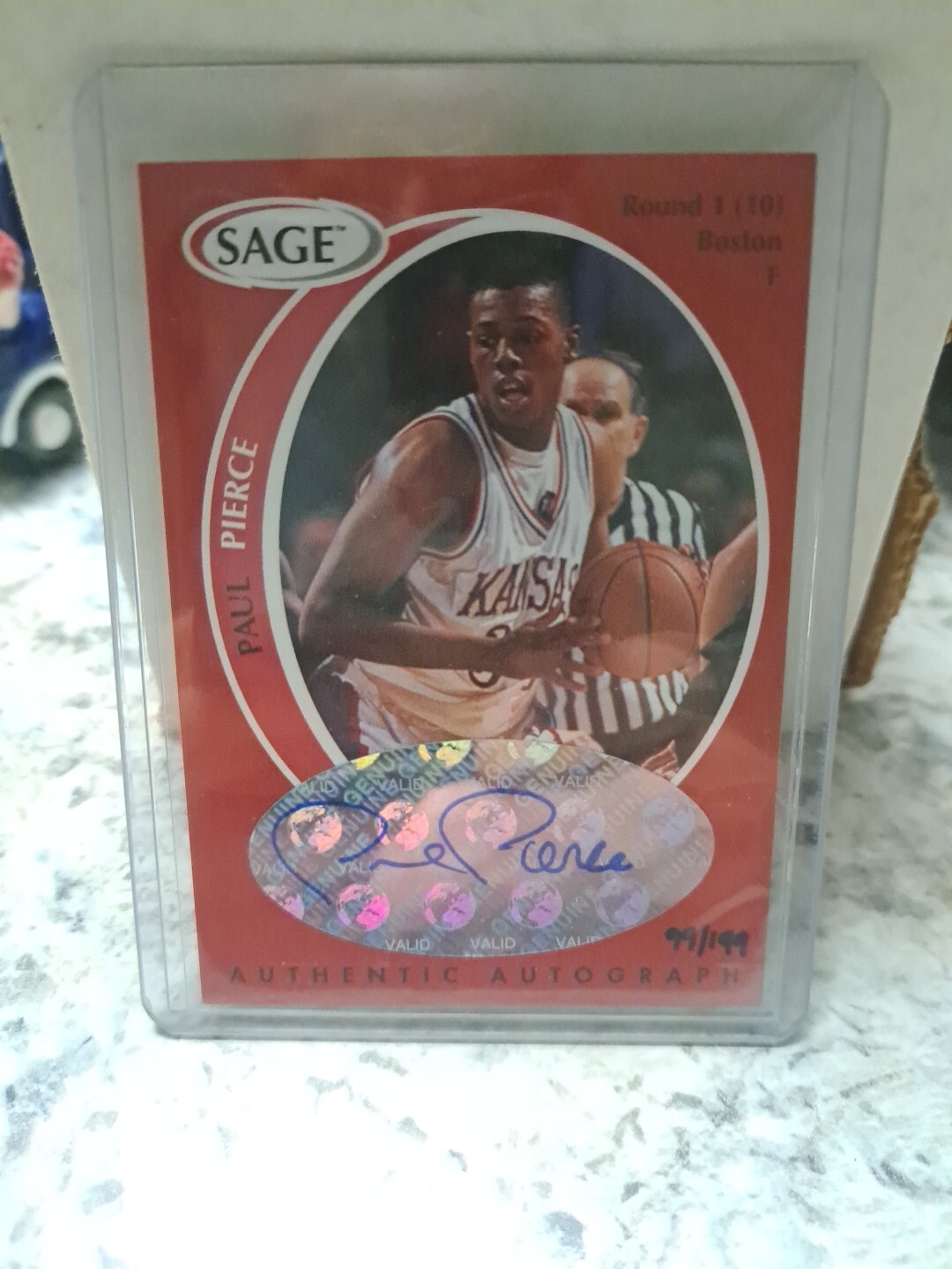 1998 SAGE - Authentic Autograph RED #A40 Paul Pierce 99/199