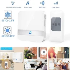 Wireless Doorbell Remote Button Door Chime Kit UP to1000-Feet Range with52 Chime