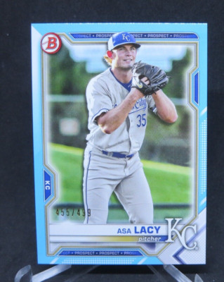 2021 Bowman Sky Blue Paper Asa Lacy /499 Kansas City Royals