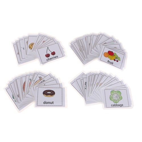 80Pcs Kids Pocket Vocabulary Sight/Picture Word Flash Cards About Food - Picture 11 of 12