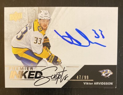 2018-19 Upper Deck Premier Inked Scripts /99 Viktor Arvidsson #IS-VA Auto
