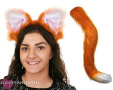 CLASSIC FOX EARS AND TAIL SET SCHOOL BOOK WEEK FANCY DRESS COSTUME ACCESSORY SET