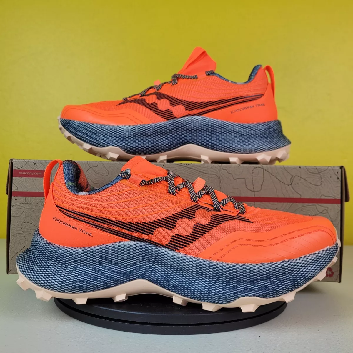 Saucony Endorphin Trail Men s Athletic Orange Running Hiking Shoe Sneakers