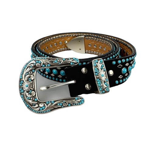 Nocona Belt Womens L Multicolor Adjustable Genuine Leather 