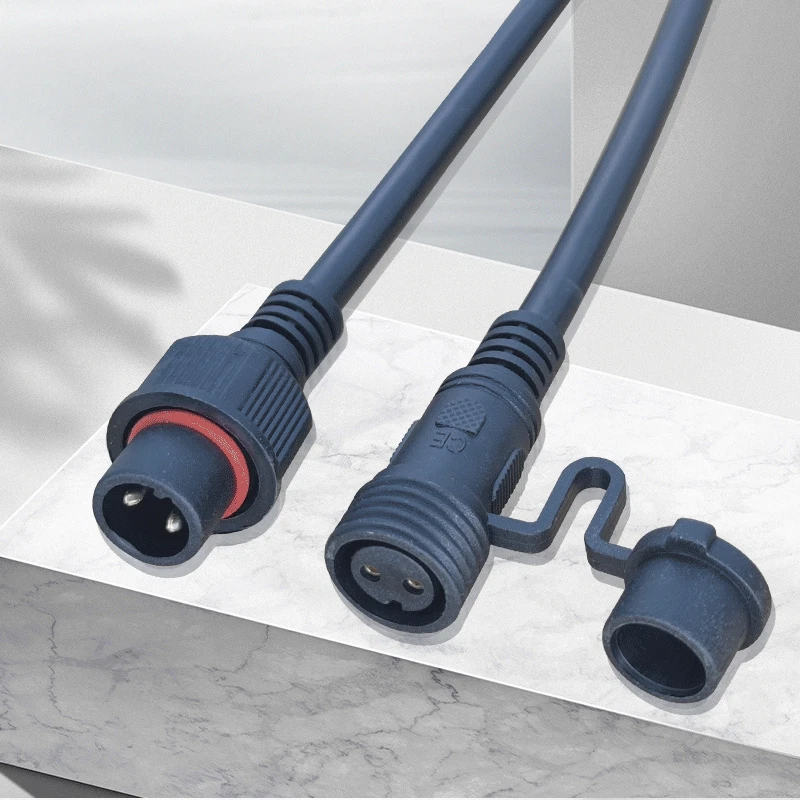 IP68 Waterproof Electrical Cable Connector With Dust Cover Type Socket 2-8 Pins