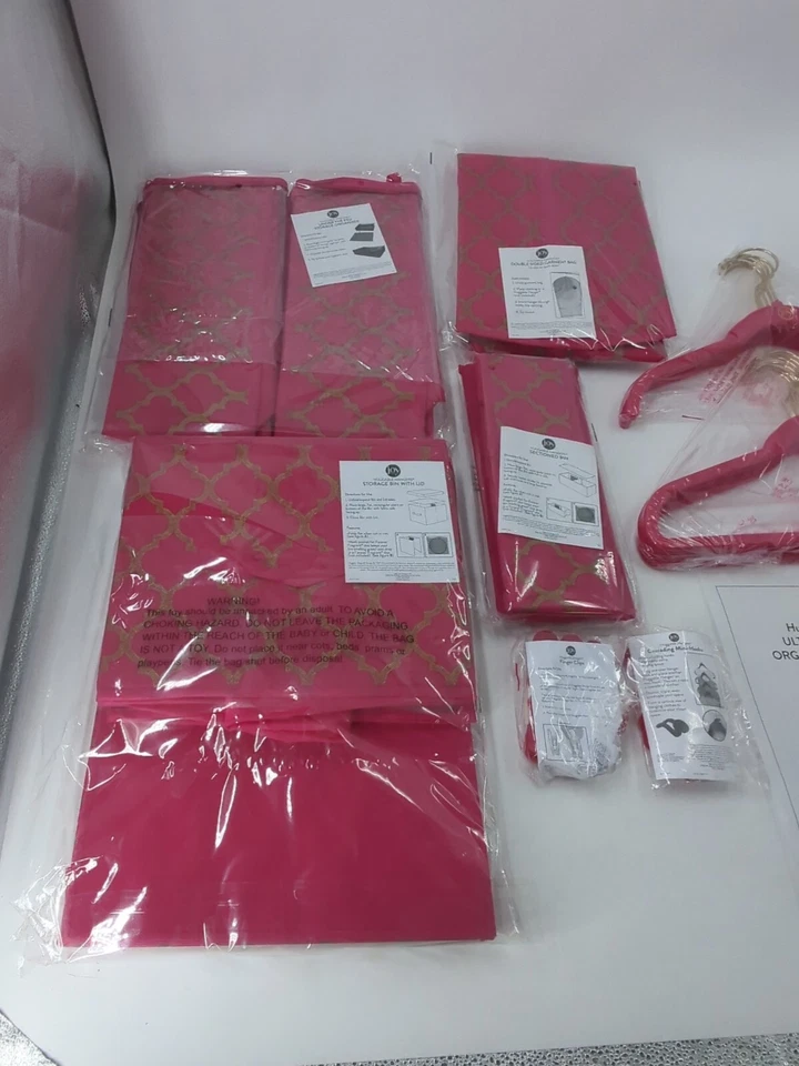 Joy Mangano Perchas Abrazables Ultimate Sistema de Organización de Armario HH Rosa 31 un. Foto 3 de 4