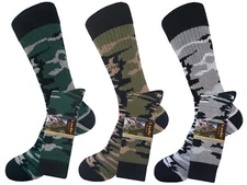 3 PAIR COTTON CAMOUFLAGE ARMY CREW SOCKS SIZE 10-13 TRUE TO SIZE GRAY AND GREEN