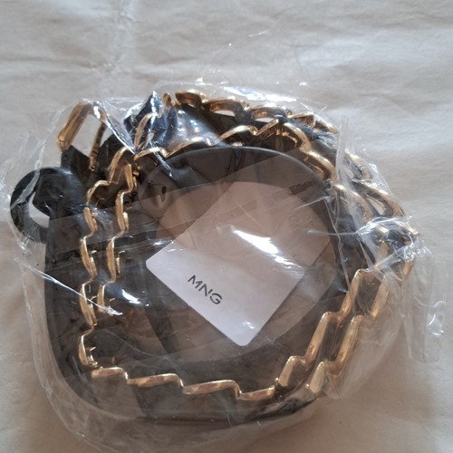 Cinturón de imitación de cuero con cadena dorada mango talla M nuevo con etiquetas - Imagen 13 de 13
