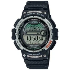 Casio WS-1200H-1AV, Fishing Tide/Moon Graph, 10 Year Battery, Black , 3 Alarms 