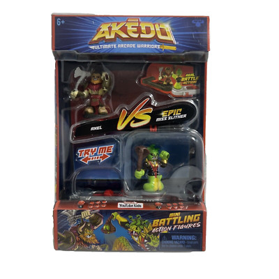Akedo Ultimate Arcade Warriors Versus Pack Miss Slither Vs Axel Mini Battle New