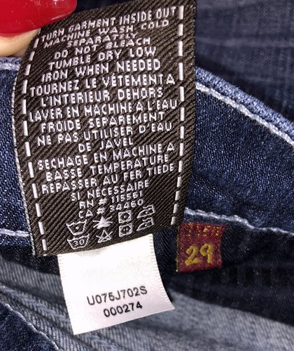 7 For All Mankind Women’s Low Rise Bootcut Blue Jeans Size 29 X 32 - Picture 7 of 12