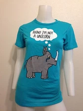 NEW! BLUE RHINO I'M NOT A UNICORN GRAPHIC TSHIRT TOP URBAN JAPAN KAWAII S