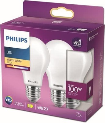 Philips LED Classic E27 Filament Lampen (100 W), matte LED Lampen mit warmweißem