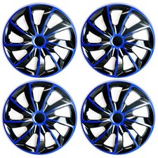 4x Radkappen Radblenden Radzierblenden Quad Bicolor Blau 14 Zoll Set für Mazda