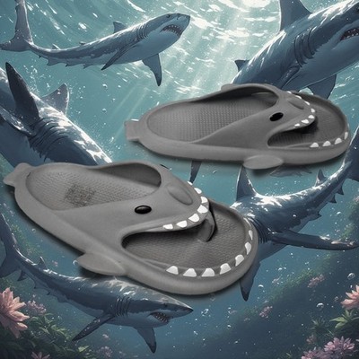 Hai Badelatschen Gr.36-37 Zehentreter Sommerschuhe Sandalen Badeschuh grau clogs
