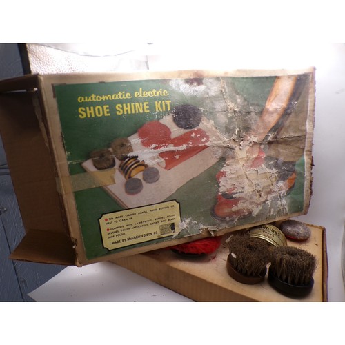 Vintage McGraw-Edison Automatic Electric Shoe Shine Kit Red MCM Esquire Polish