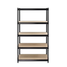 5-Tier Black Steel Shelving Unit Garage Storage Shelves Rack Workshop Heavy-duty