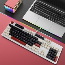104Key Wired Mechanical Linear Switch Gaming Keyboard W/ Blue Switch RGB Light'