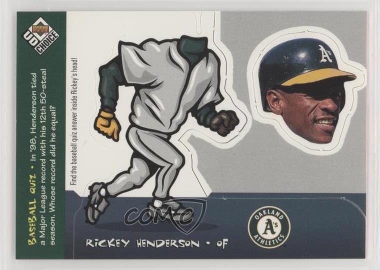1999 Upper Deck UD Choice Mini Bobbing Head Rickey Henderson #20 HOF g2x